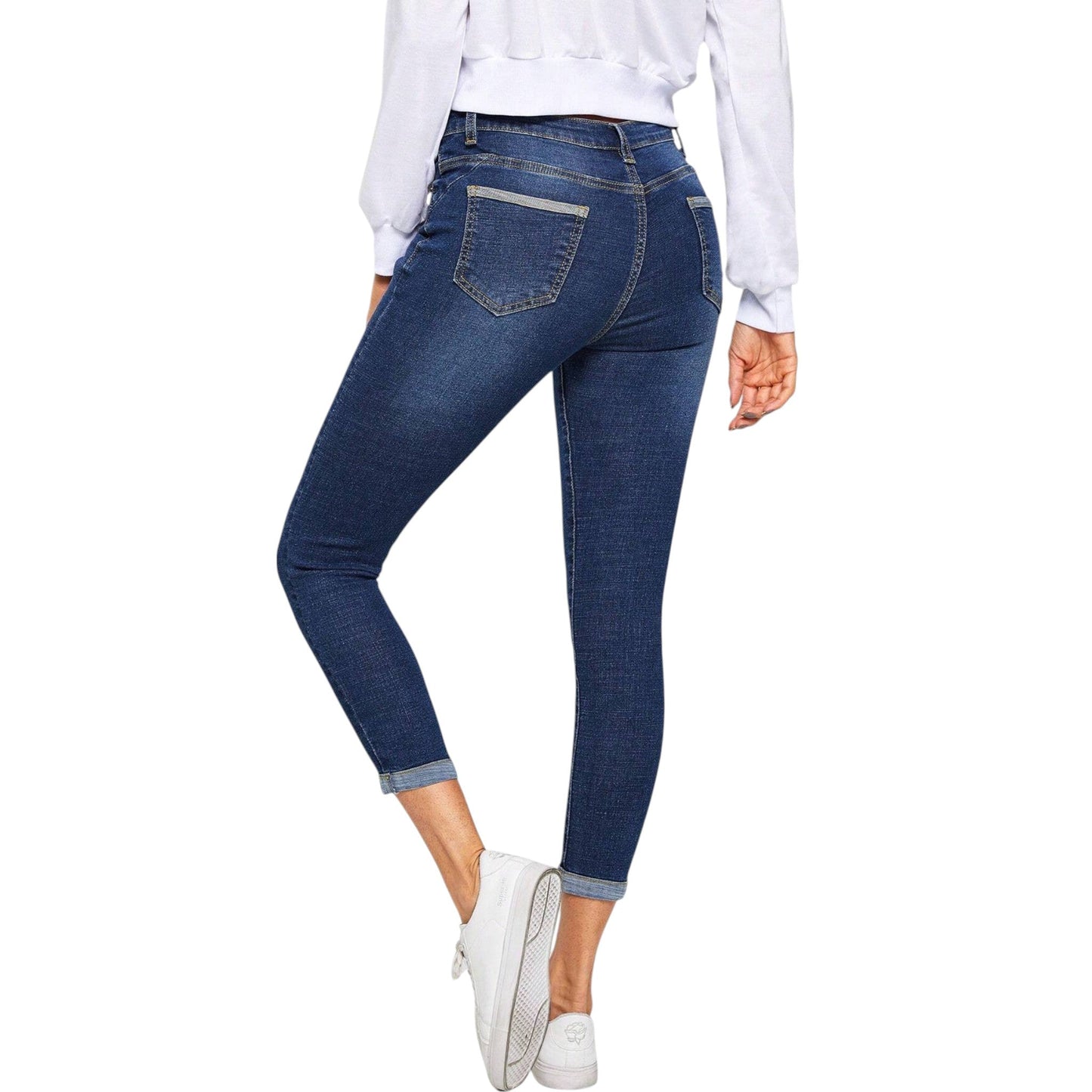 SHE kék slim fit farmer nadrág