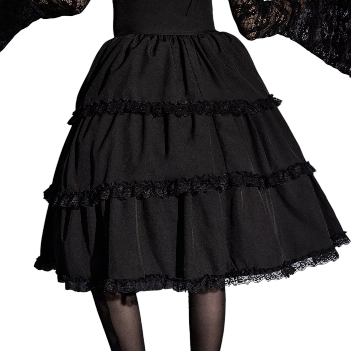 SHE fekete réteges midi szoknya