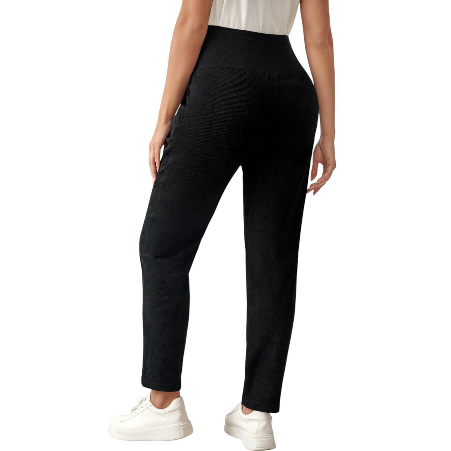 SHE fekete slim fit kismama nadrág