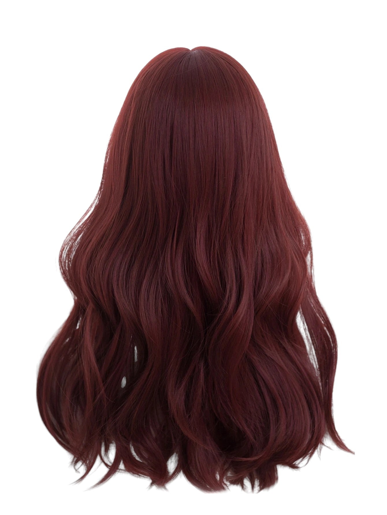 SHE burgundi hosszú hullámos paróka