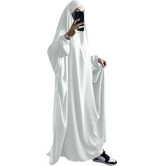 SHE fehér bő szabású abaya ruha