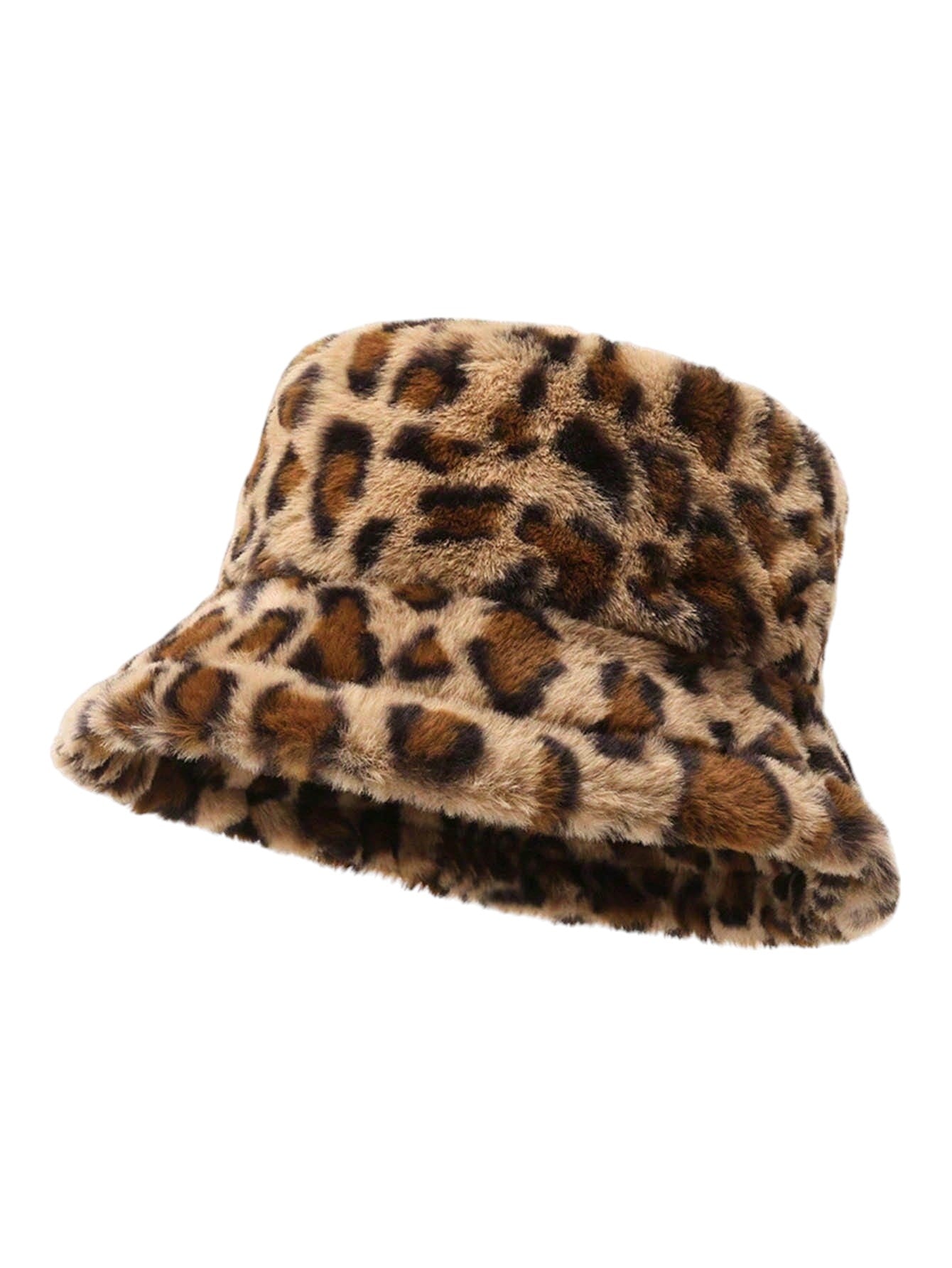 SHE leopárdmintás műszőrme bucket kalap