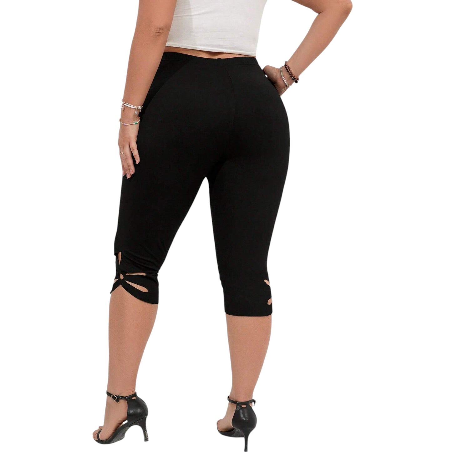 SHE fekete kivágott leggings