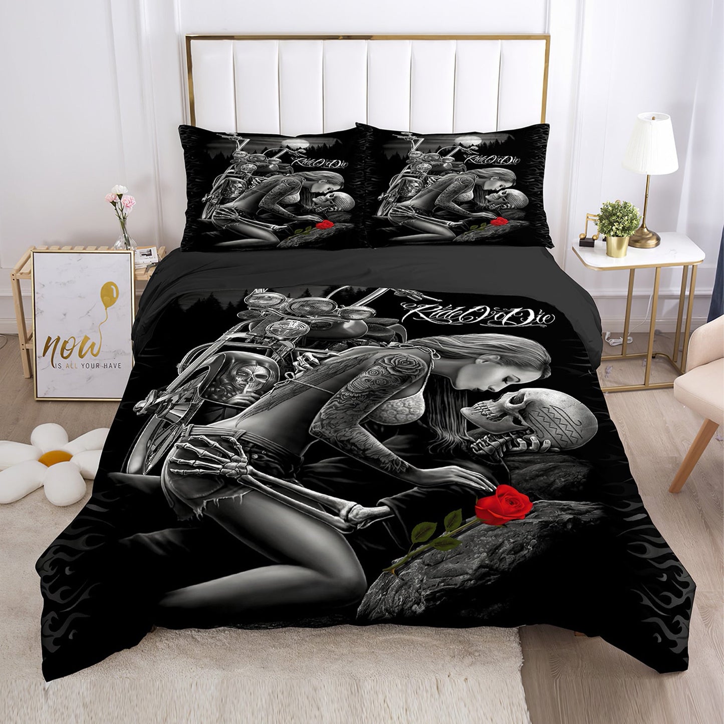 SHE fekete mintás ágyneműhuzat