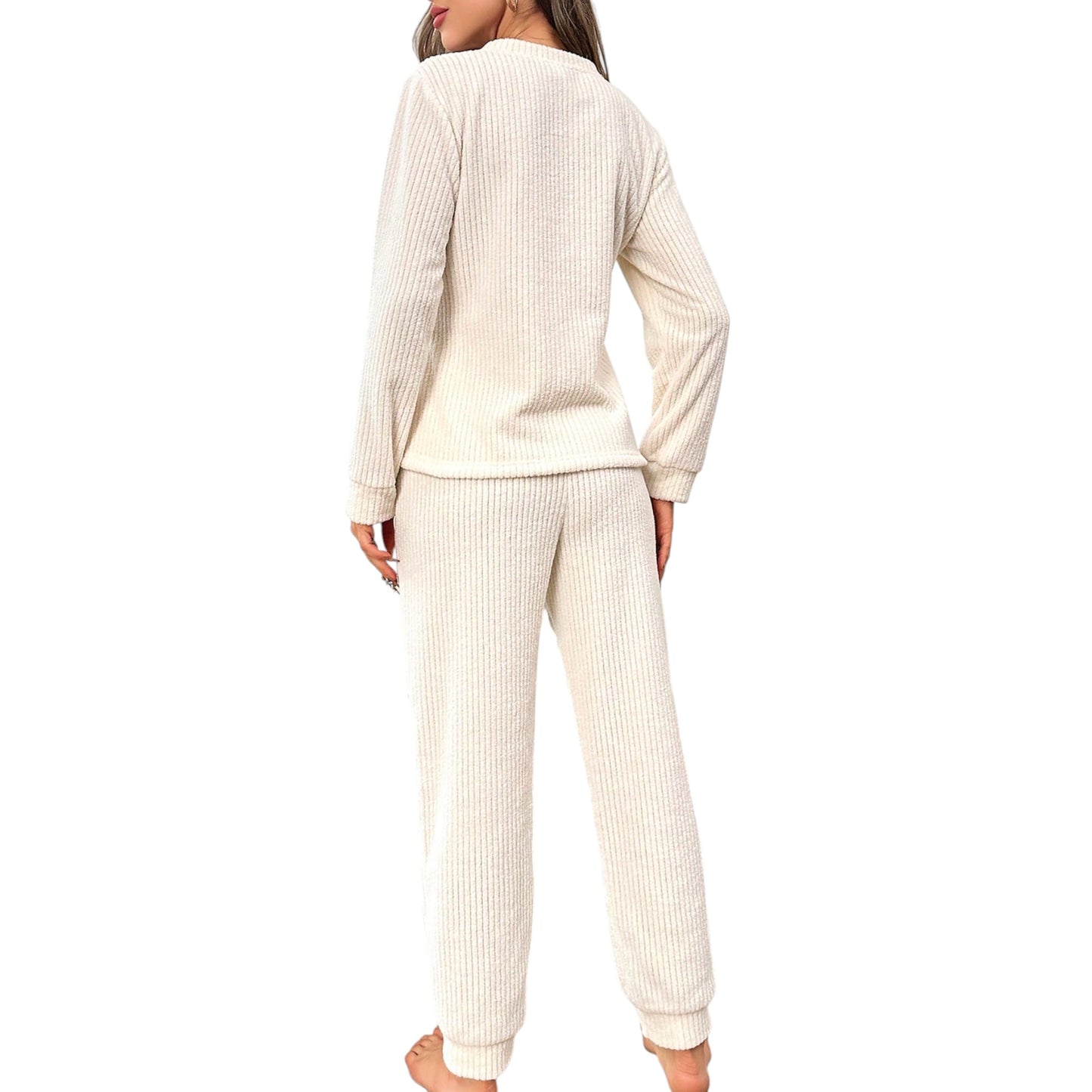 SHE vajszínű kötött loungewear szett