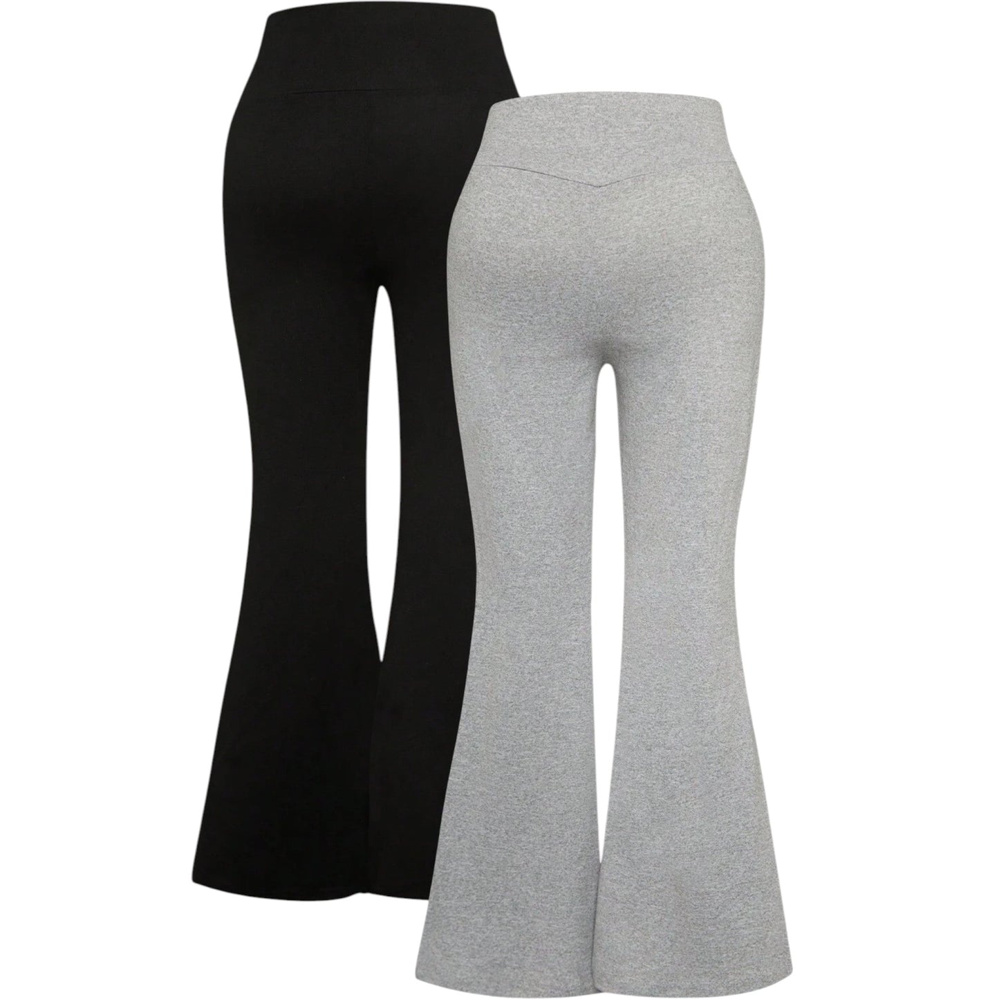 SHE fekete v-derékú bővülő leggings szett