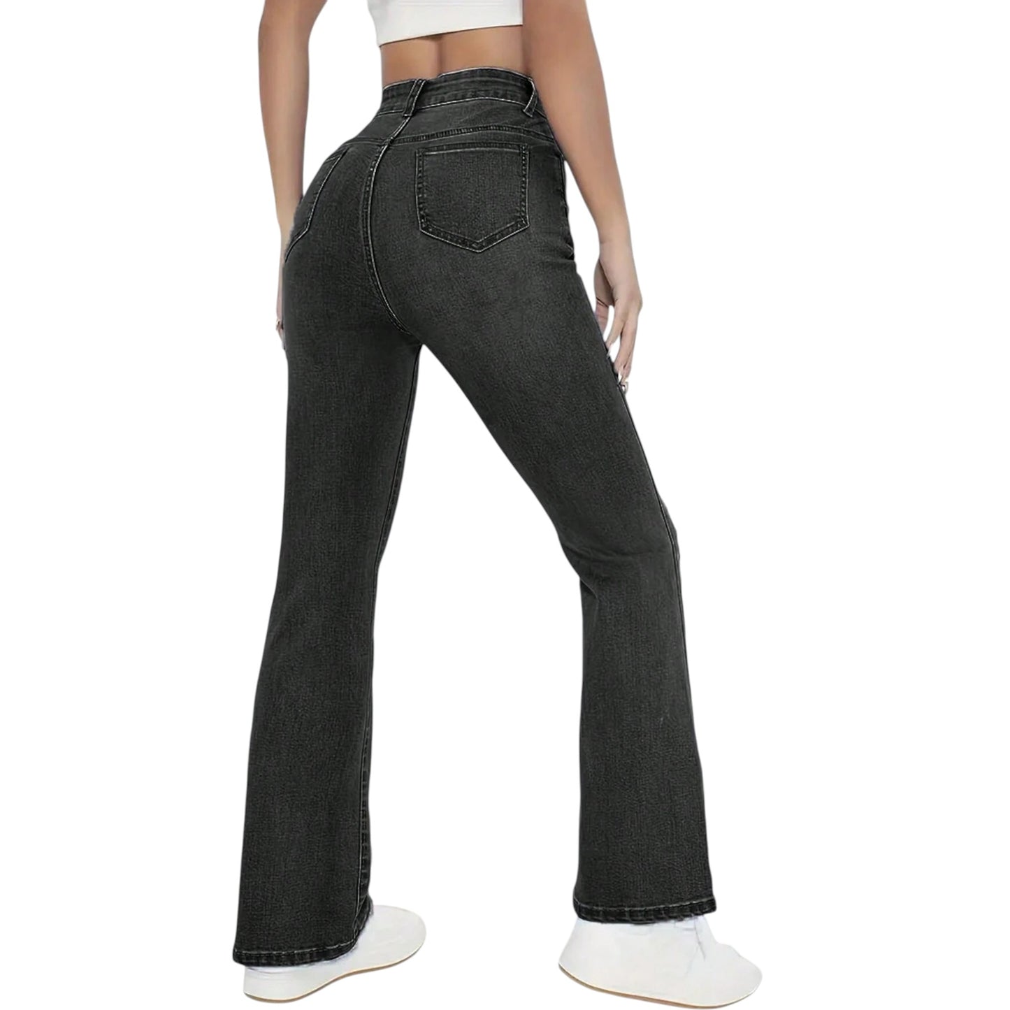 SHE sötétszürke slim fit farmer nadrág