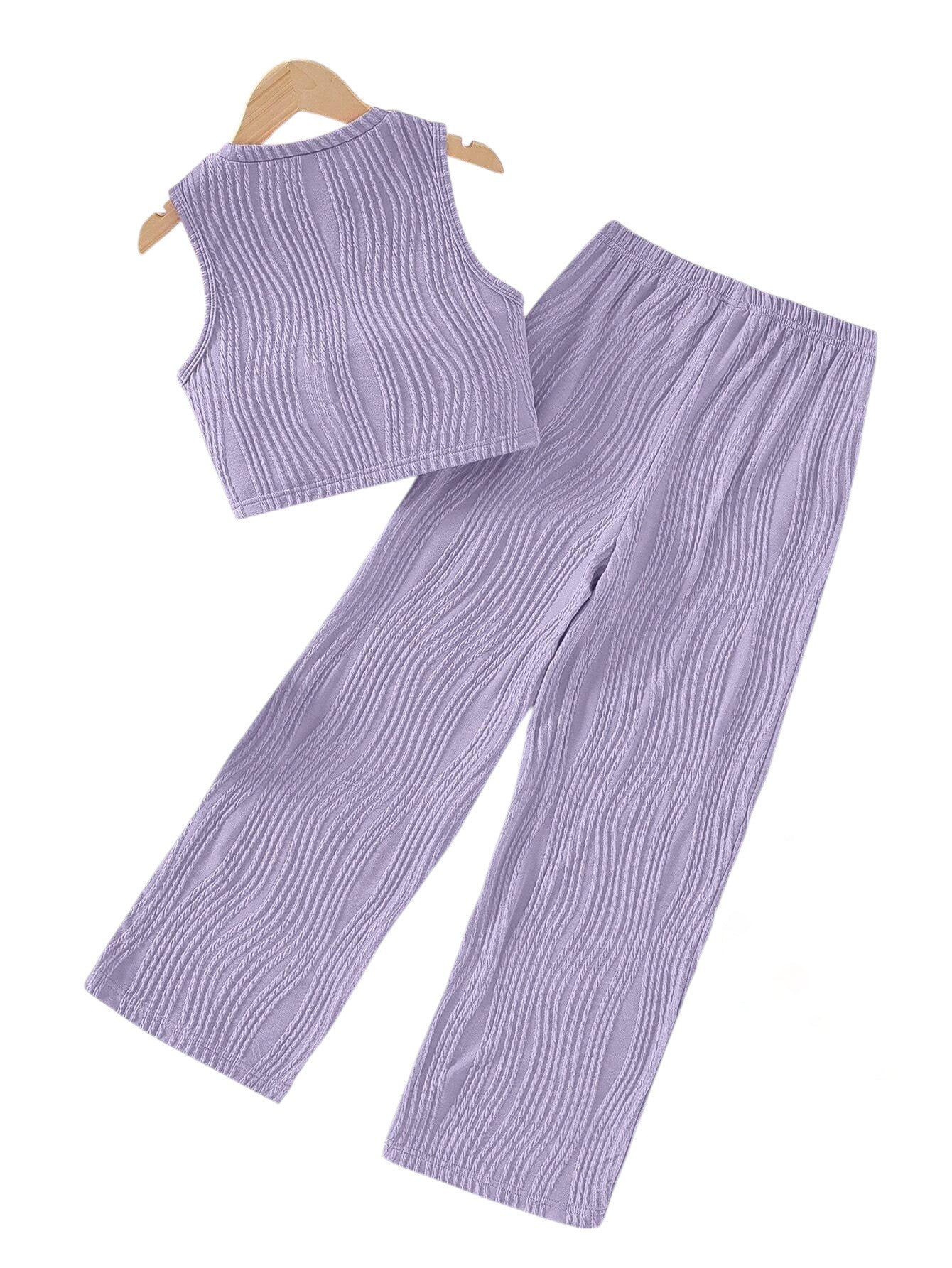SHE lila crop top és nadrág szett kislánynak