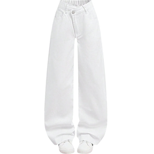 SHE fehér bő szárú farmer nadrág