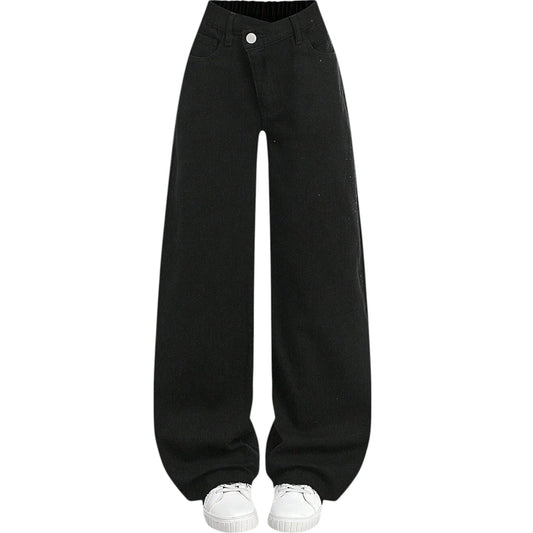 SHE fekete bő szárú farmer nadrág