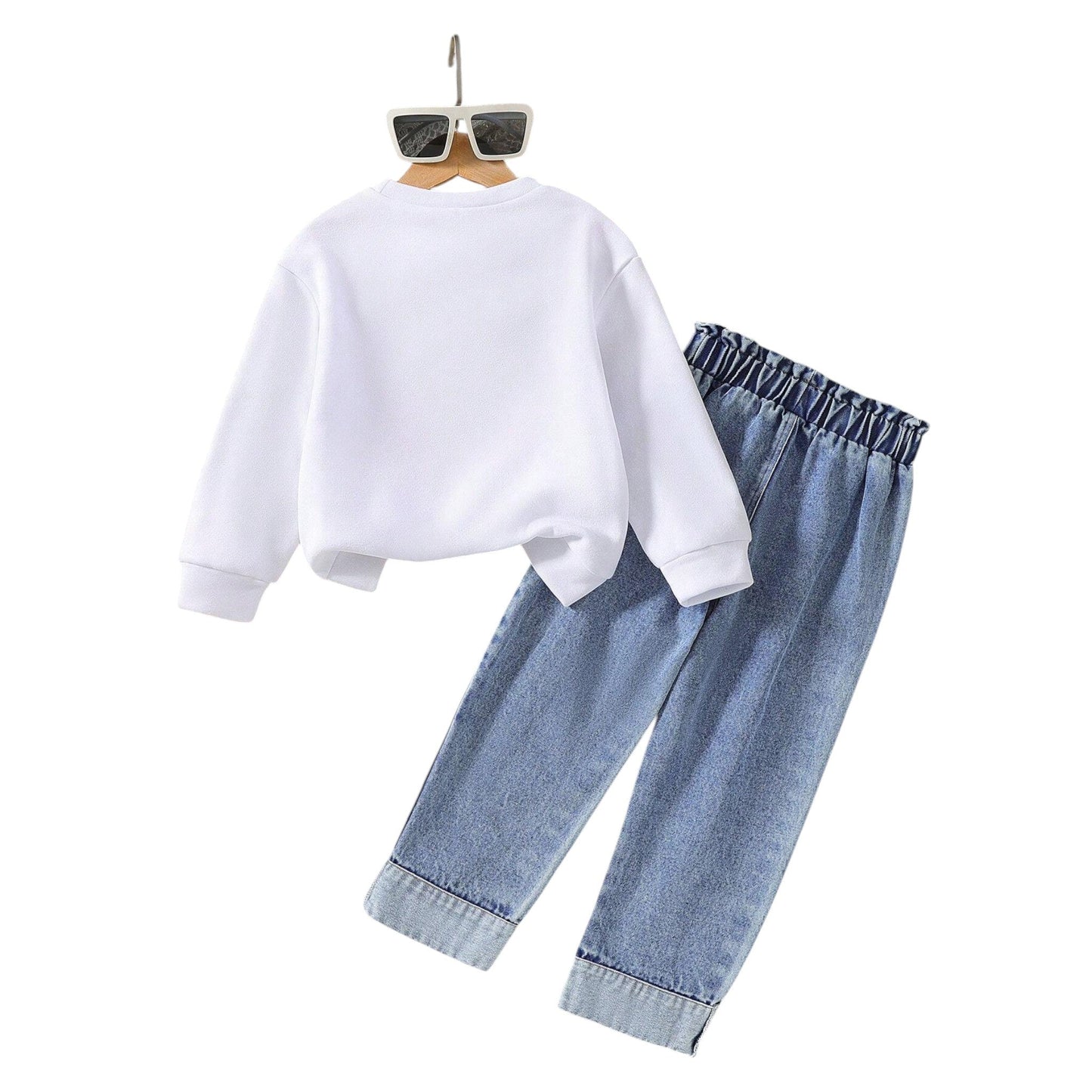 SHE fehér kék cseresznye mintás szett