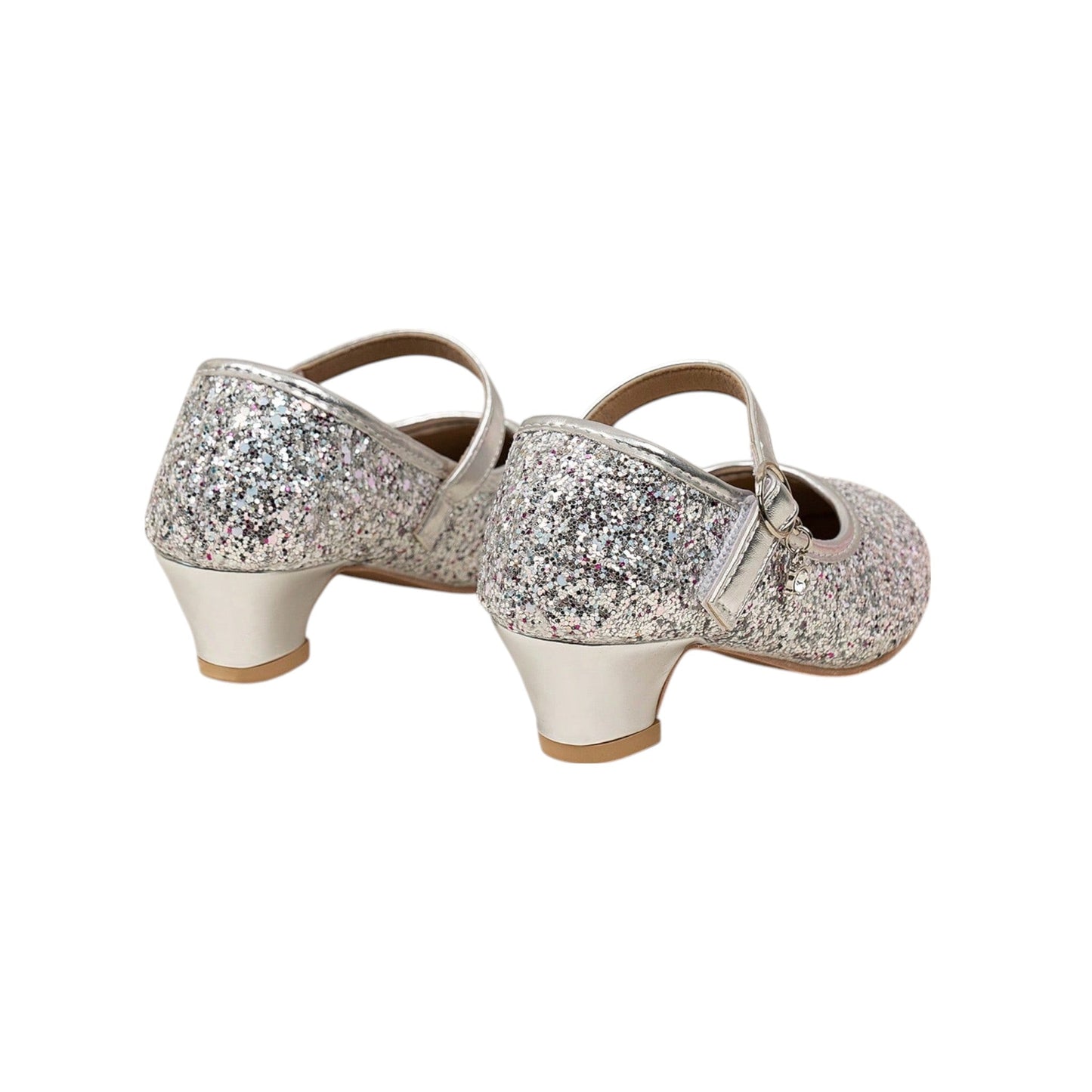 SHE ezüst glitteres magas sarkú cipő