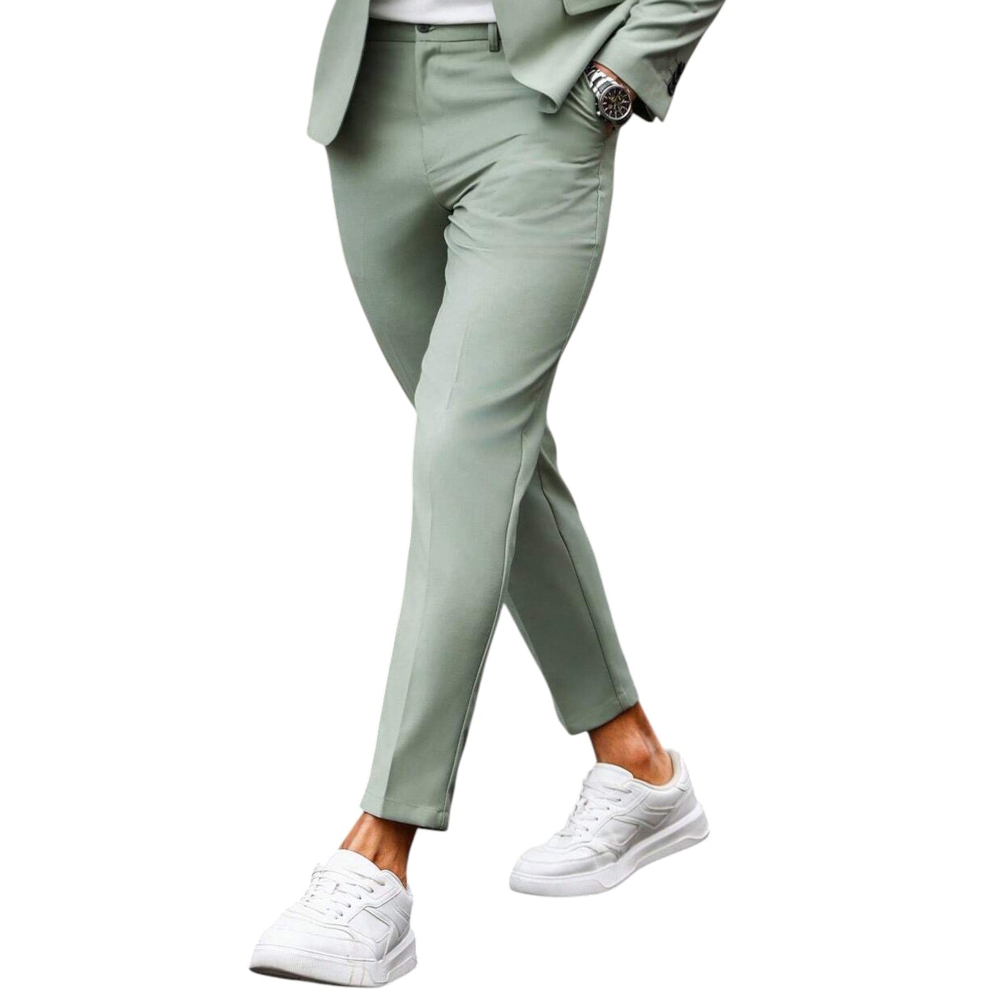 SHE világoszöld slim fit öltönynadrág