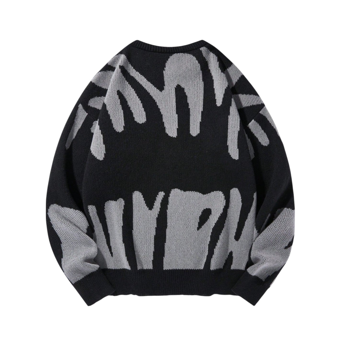 SHE fekete mintás pulóver