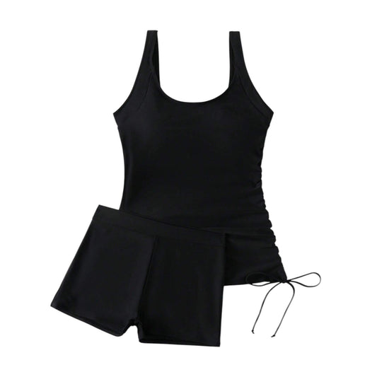 SHE fekete ráncolt tankini szett