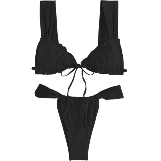 SHE fekete megkötős bikini szett