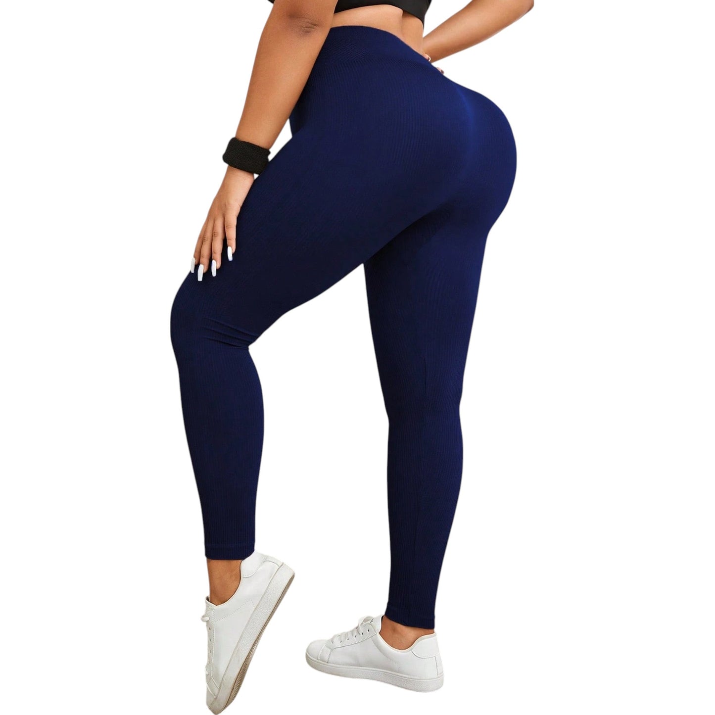 SHE sötétkék bordázott leggings