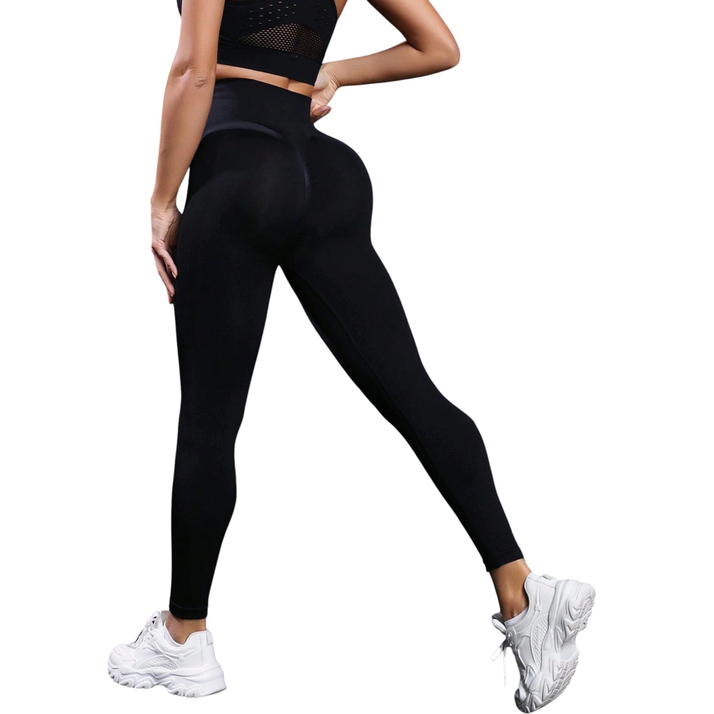 SHE fekete varrás nélküli leggings