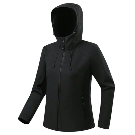 SHE fekete kapucnis softshell dzseki