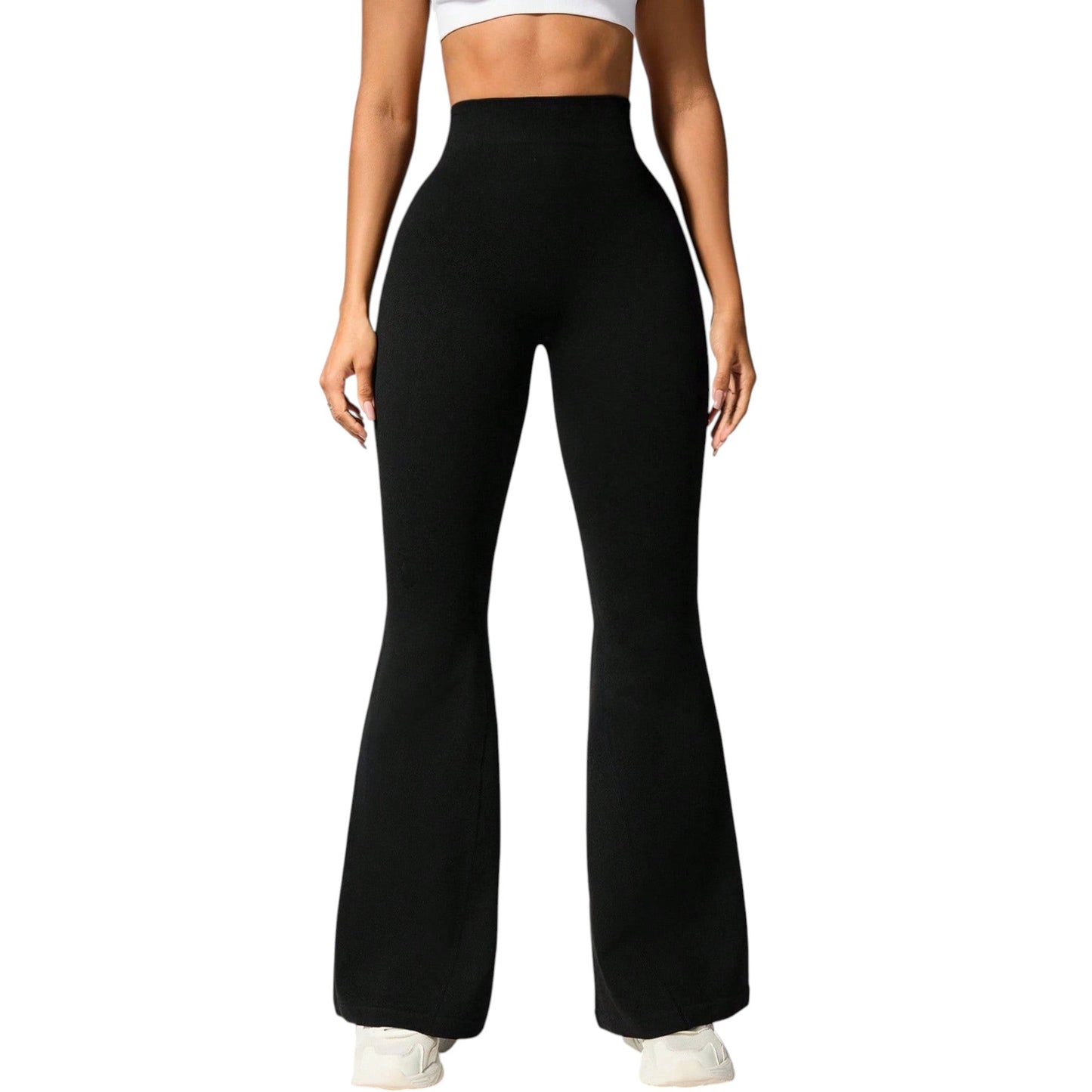 SHE fekete varrás nélküli bővülő leggings
