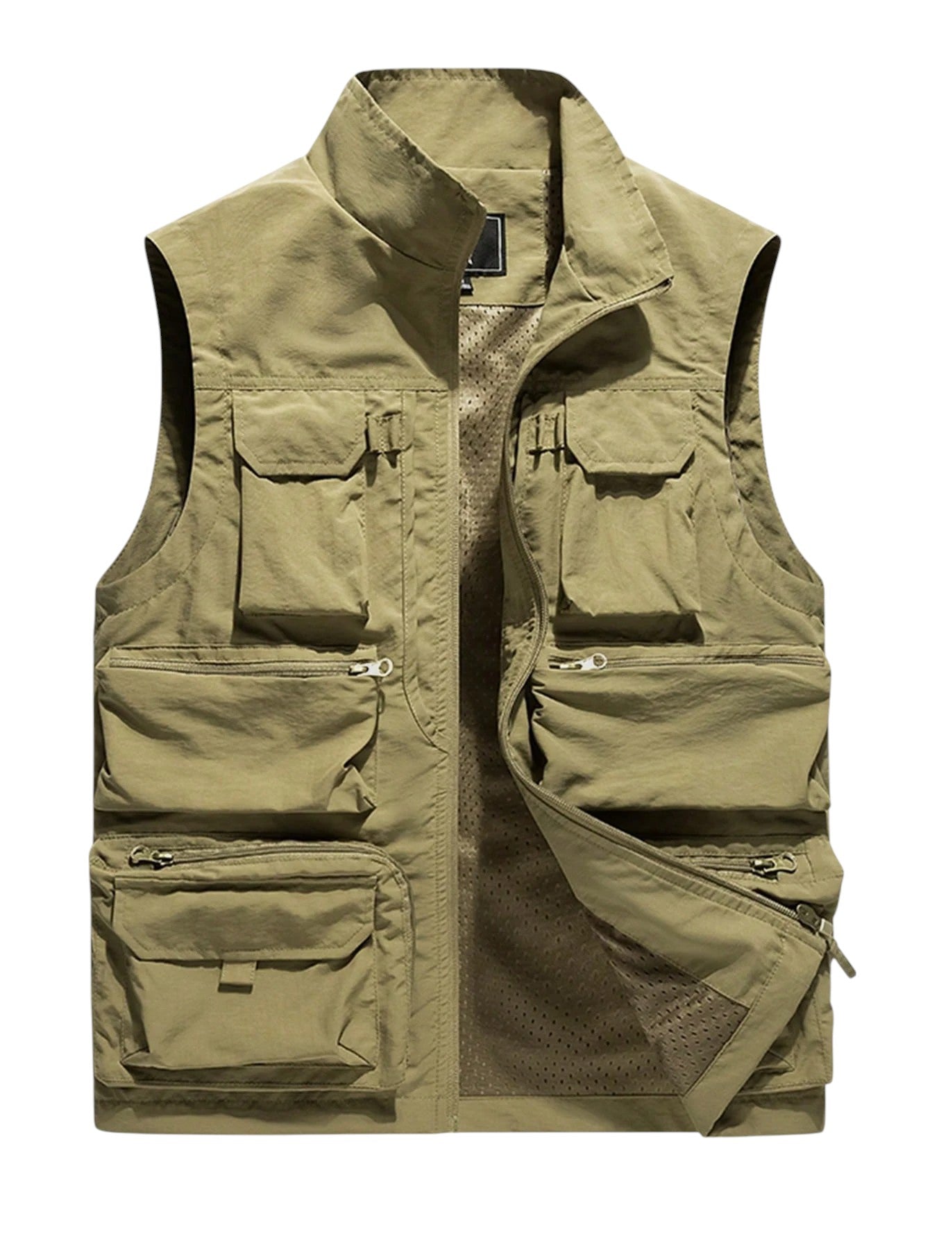 SHE khaki többzsebes mellény