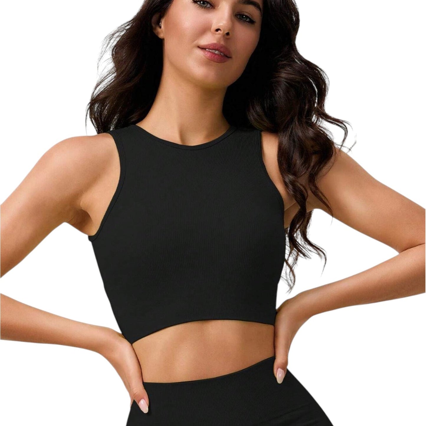 SHE fekete crop top