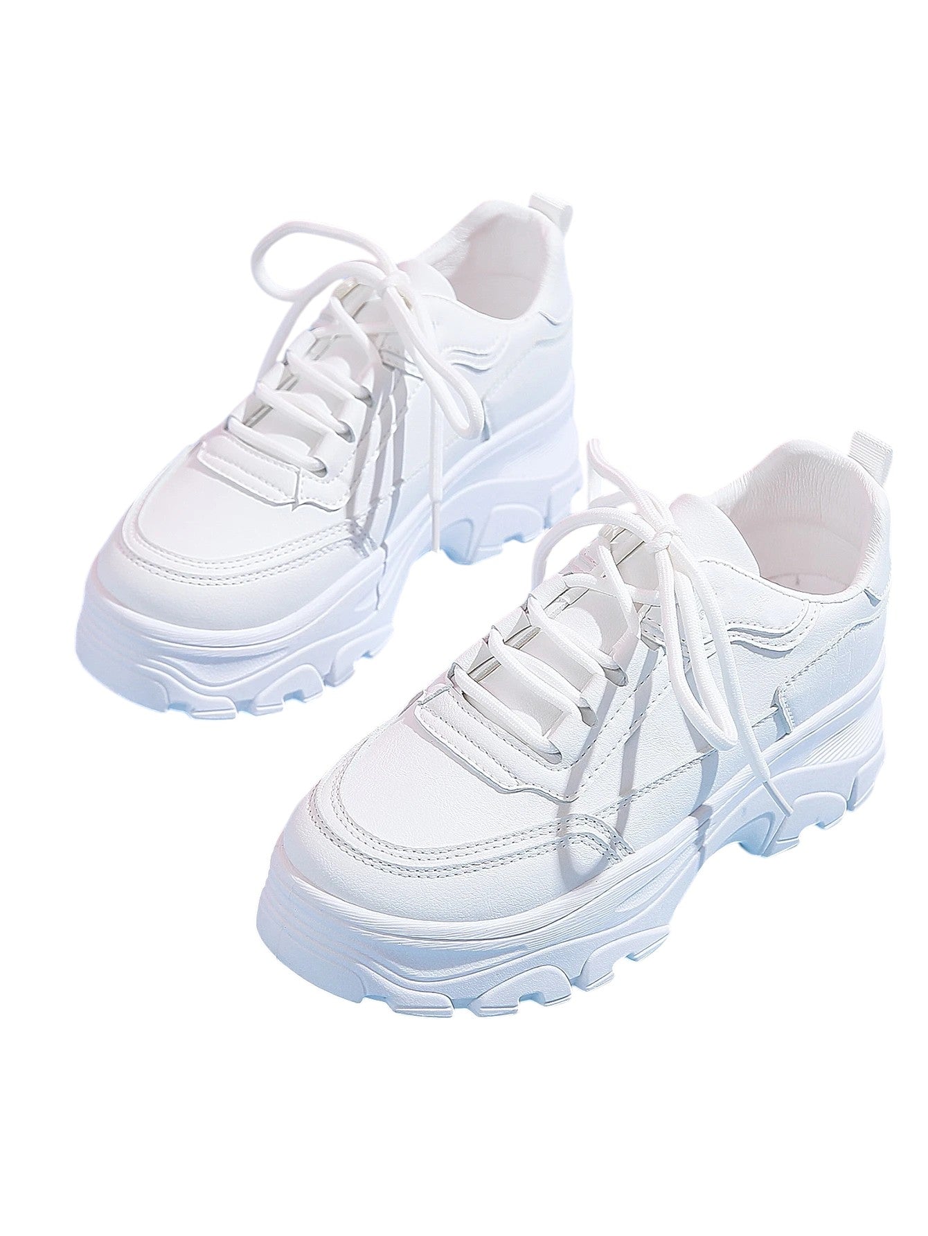 SHE fehér fűzős platform sneaker