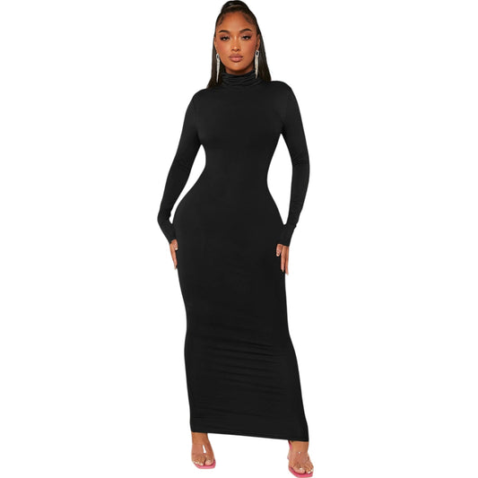 SHE fekete garbó nyakú maxi ruha