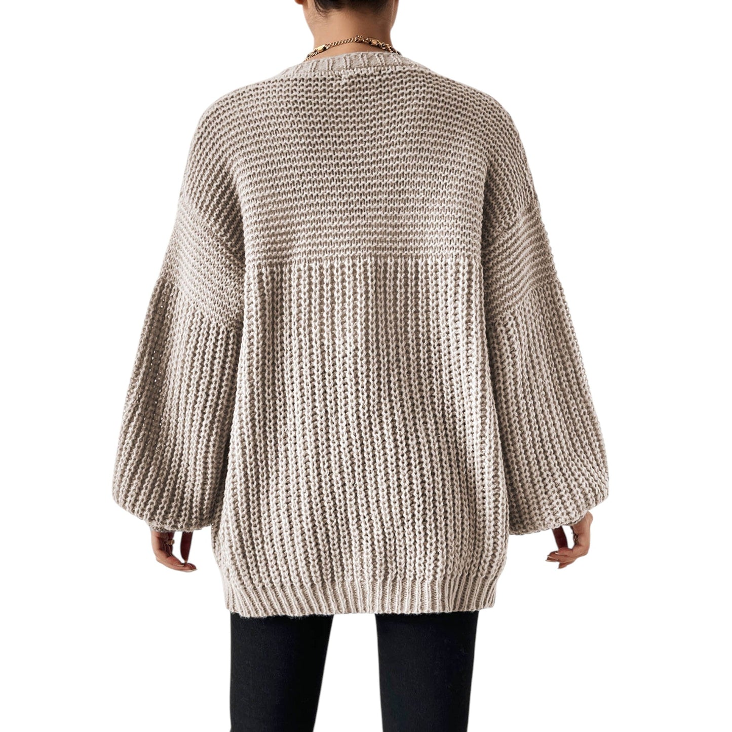 SHE bézs túlméretezett kötött kardigán