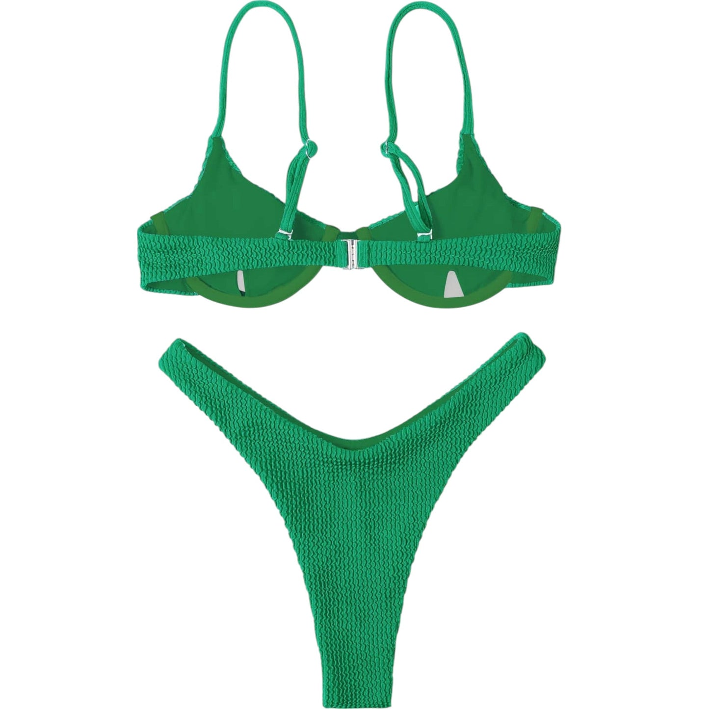 SHE zöld bordázott bikini szett
