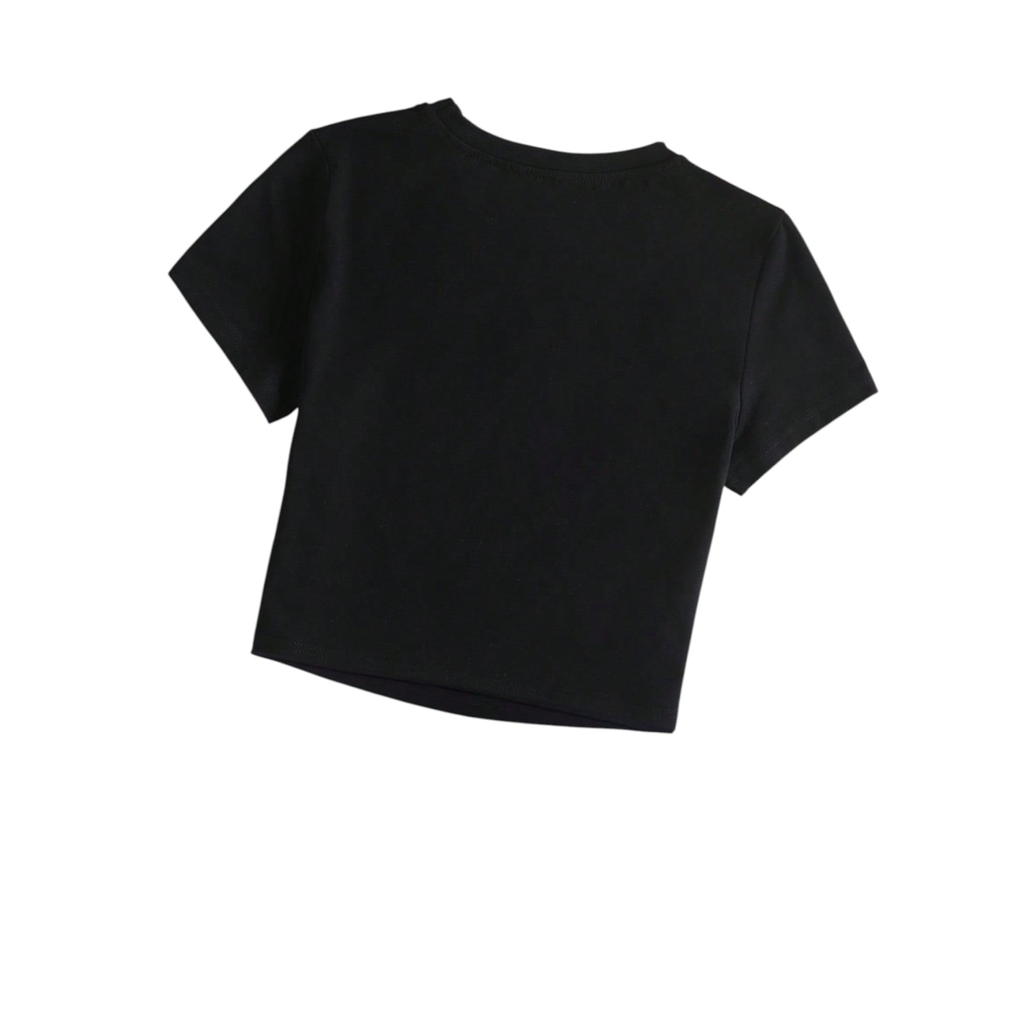 SHE fekete rövid ujjú crop top