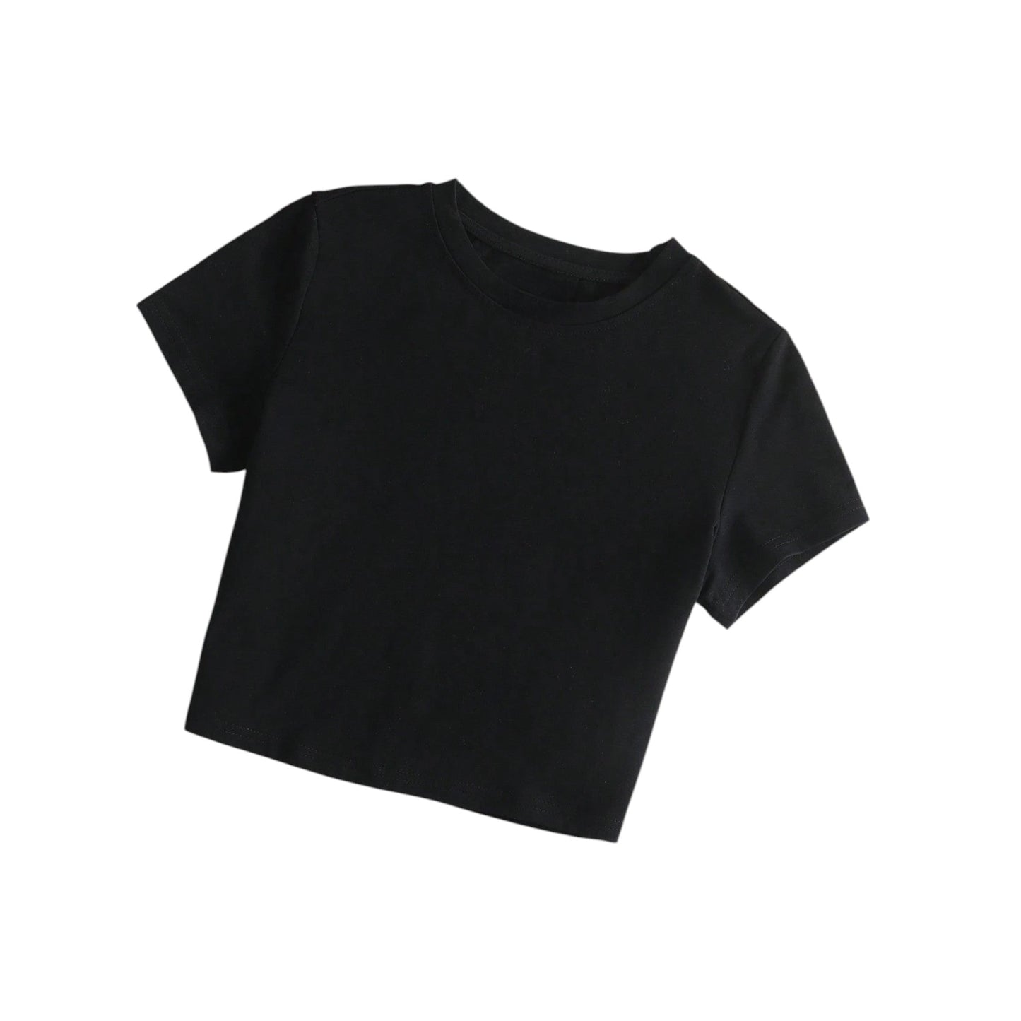 SHE fekete rövid ujjú crop top