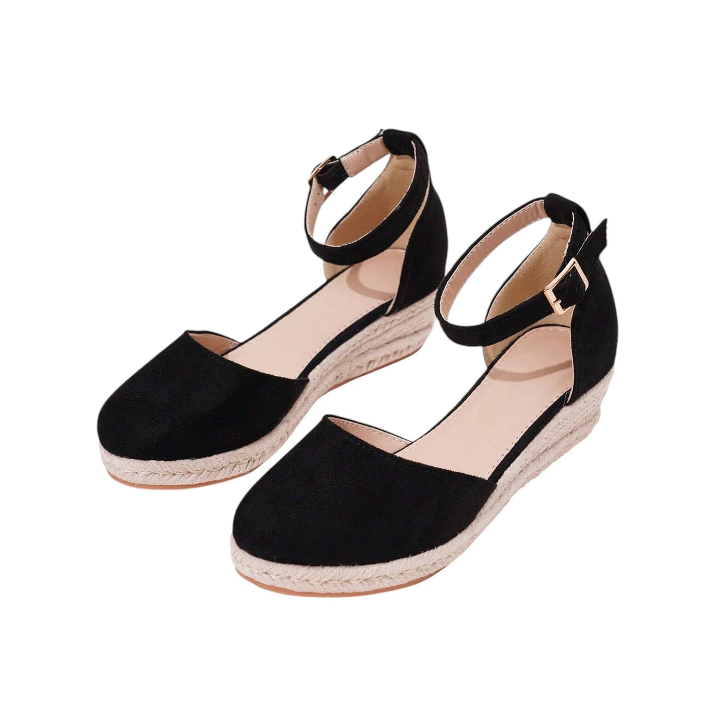 SHE fekete éktalpú espadrille szandál