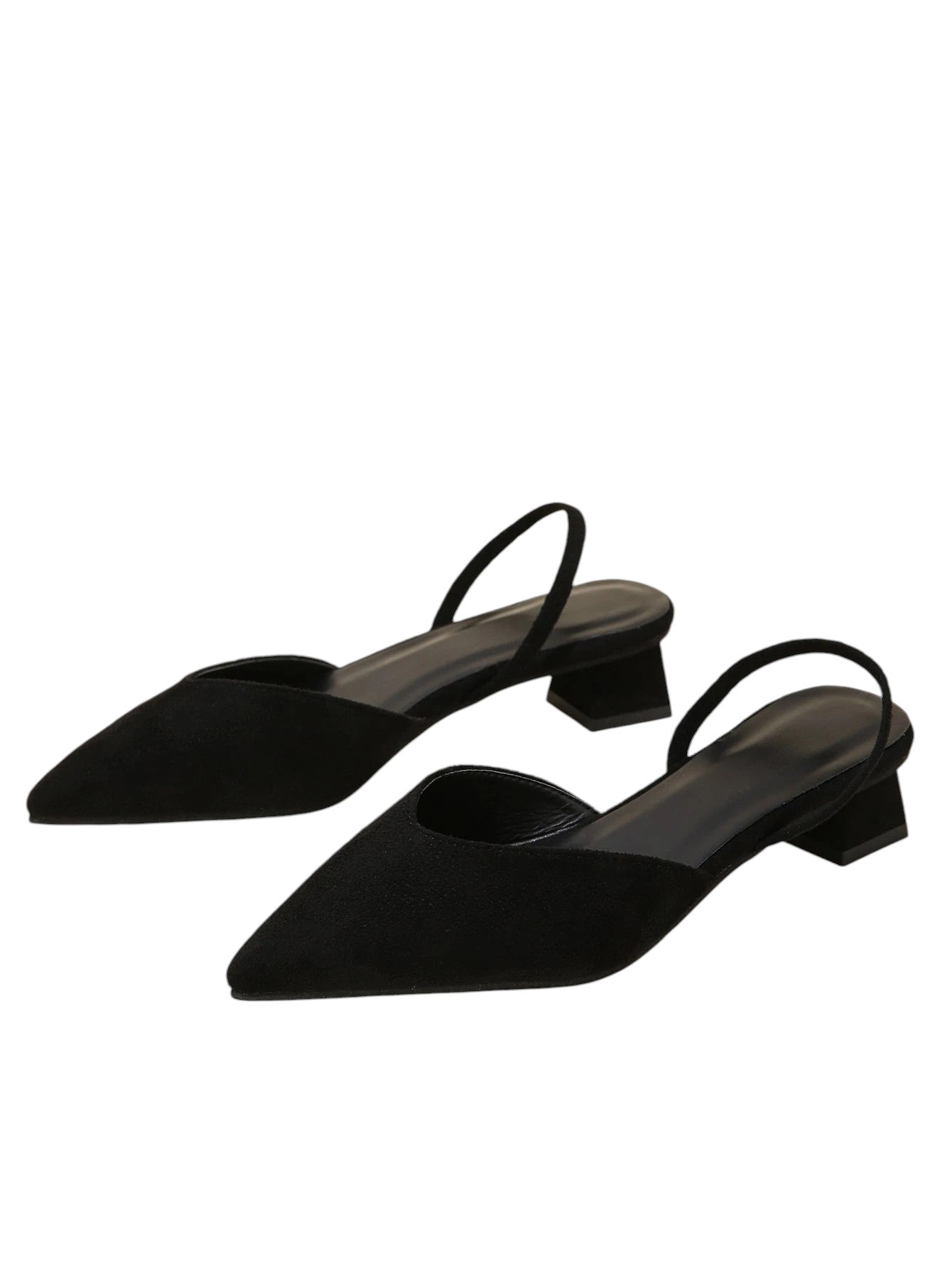 SHE fekete slingback magassarkú cipő