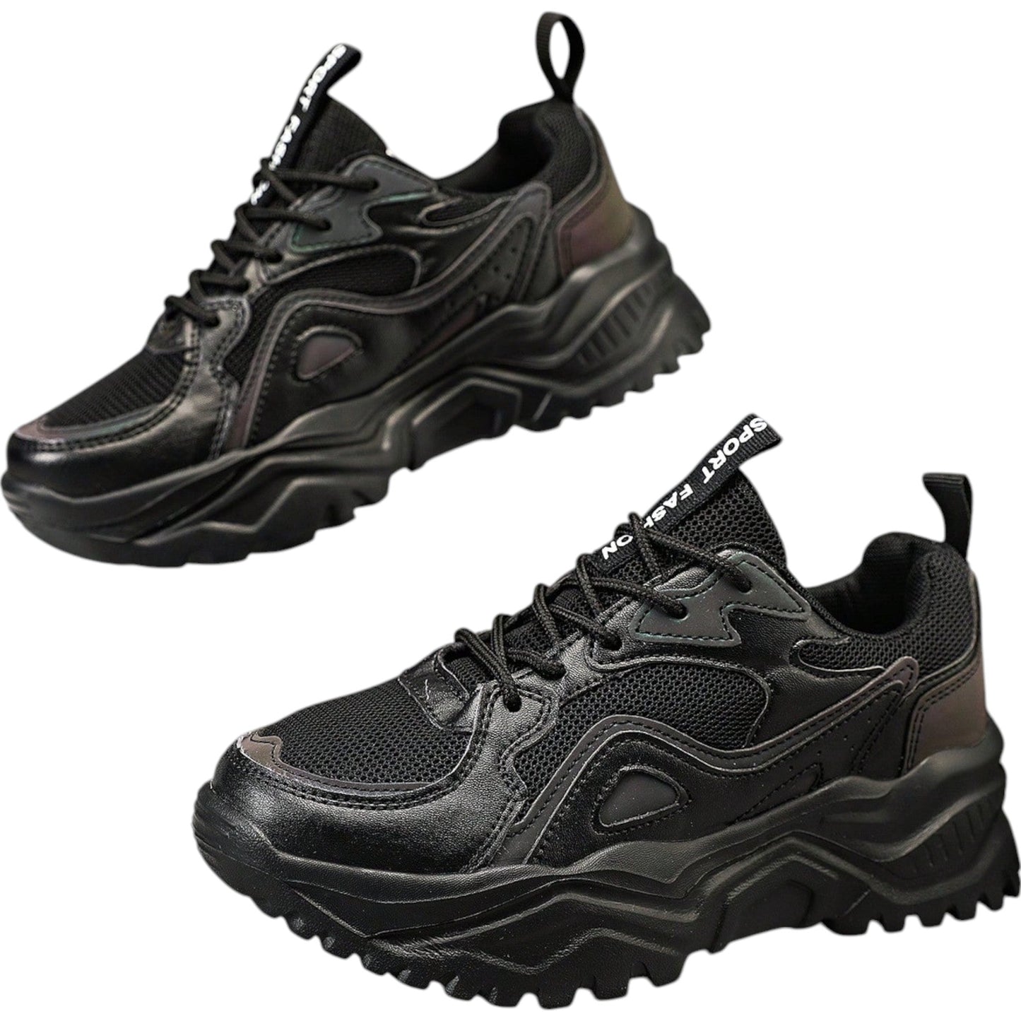 SHE fekete vastag talpú sneaker