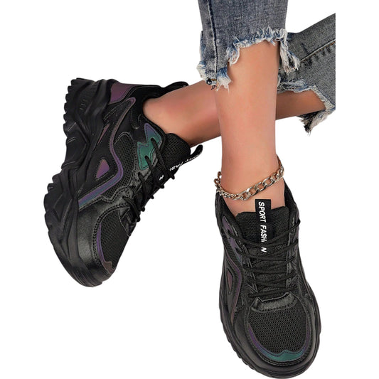 SHE fekete vastag talpú sneaker