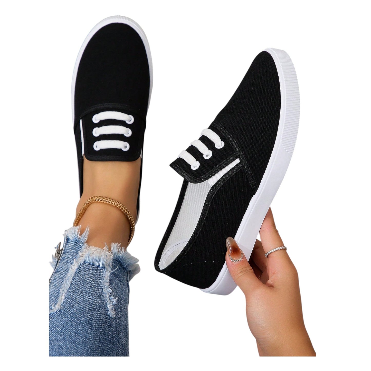SHE fekete slip on sneaker