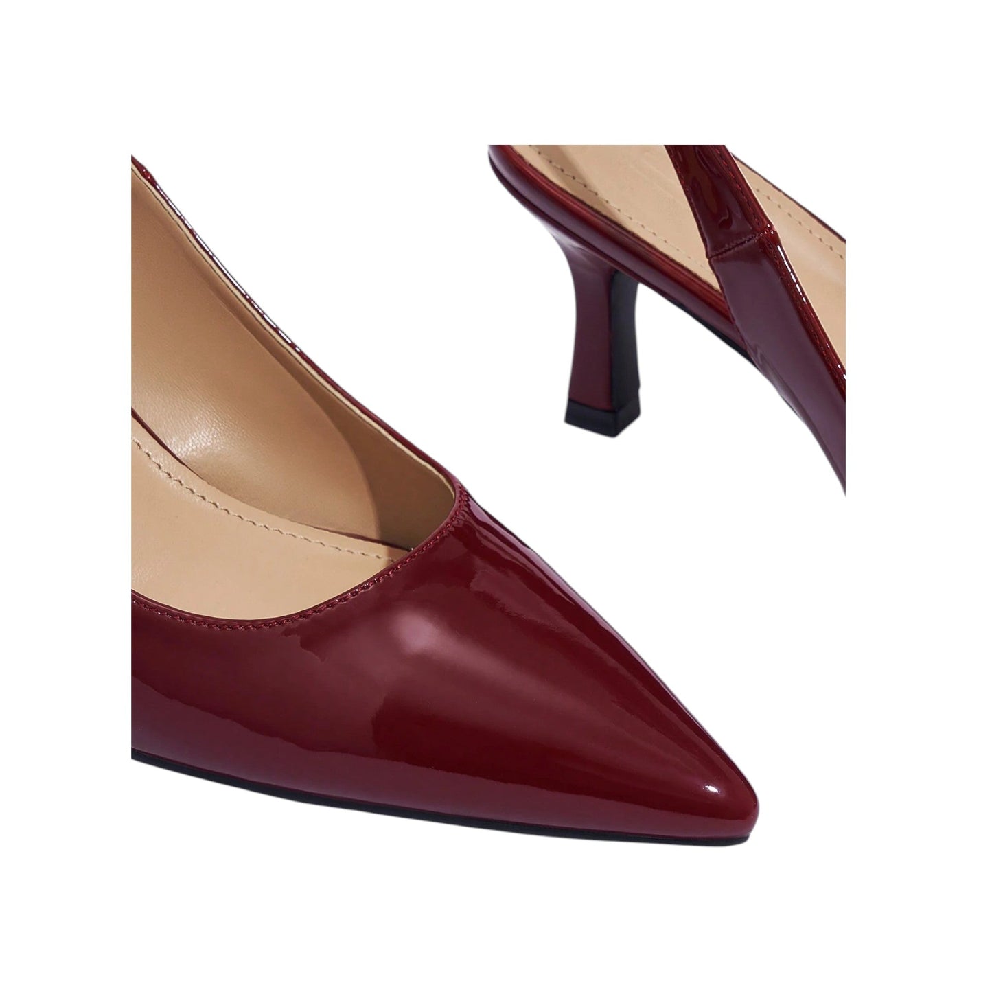 SHE bordó magas sarkú slingback cipő