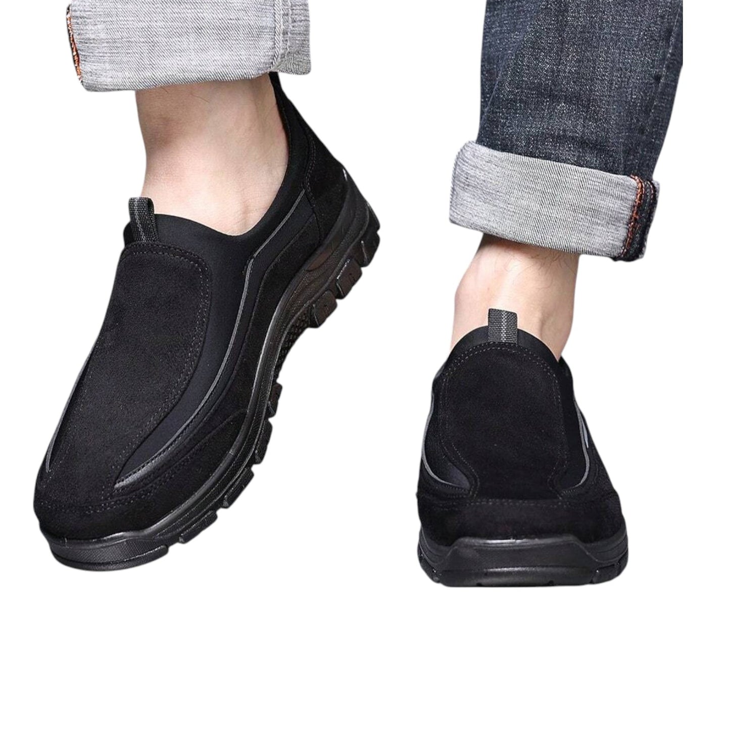 SHE fekete slip-on cipő
