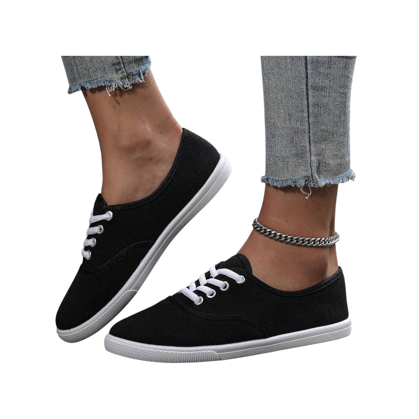 SHE fekete vászon sneaker
