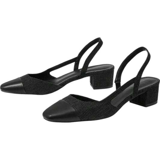 SHE fekete slingback szandál