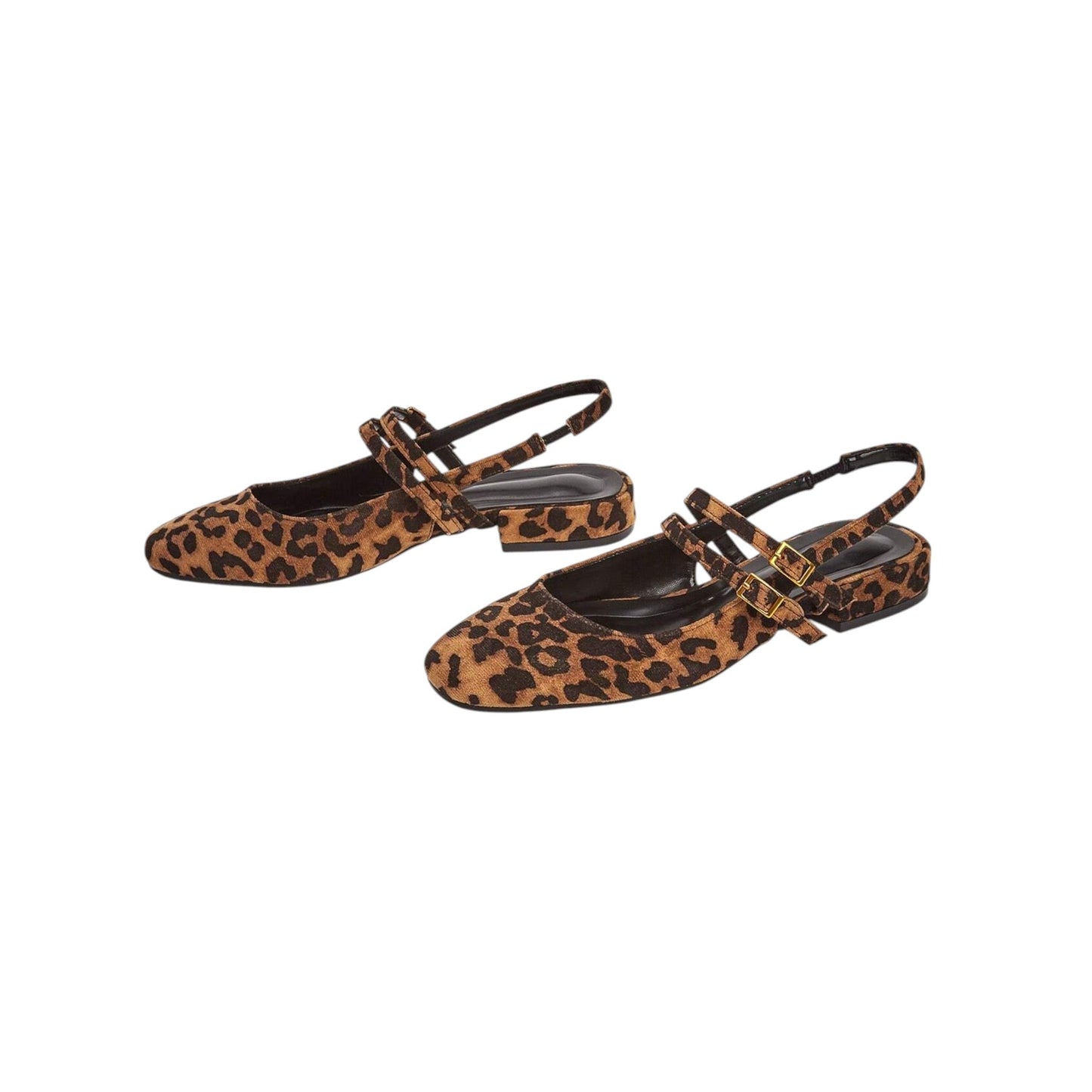 SHE leopárd mintás Mary Jane balerina cipő