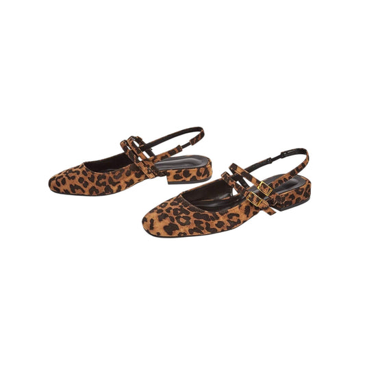 SHE leopárd mintás Mary Jane balerina cipő
