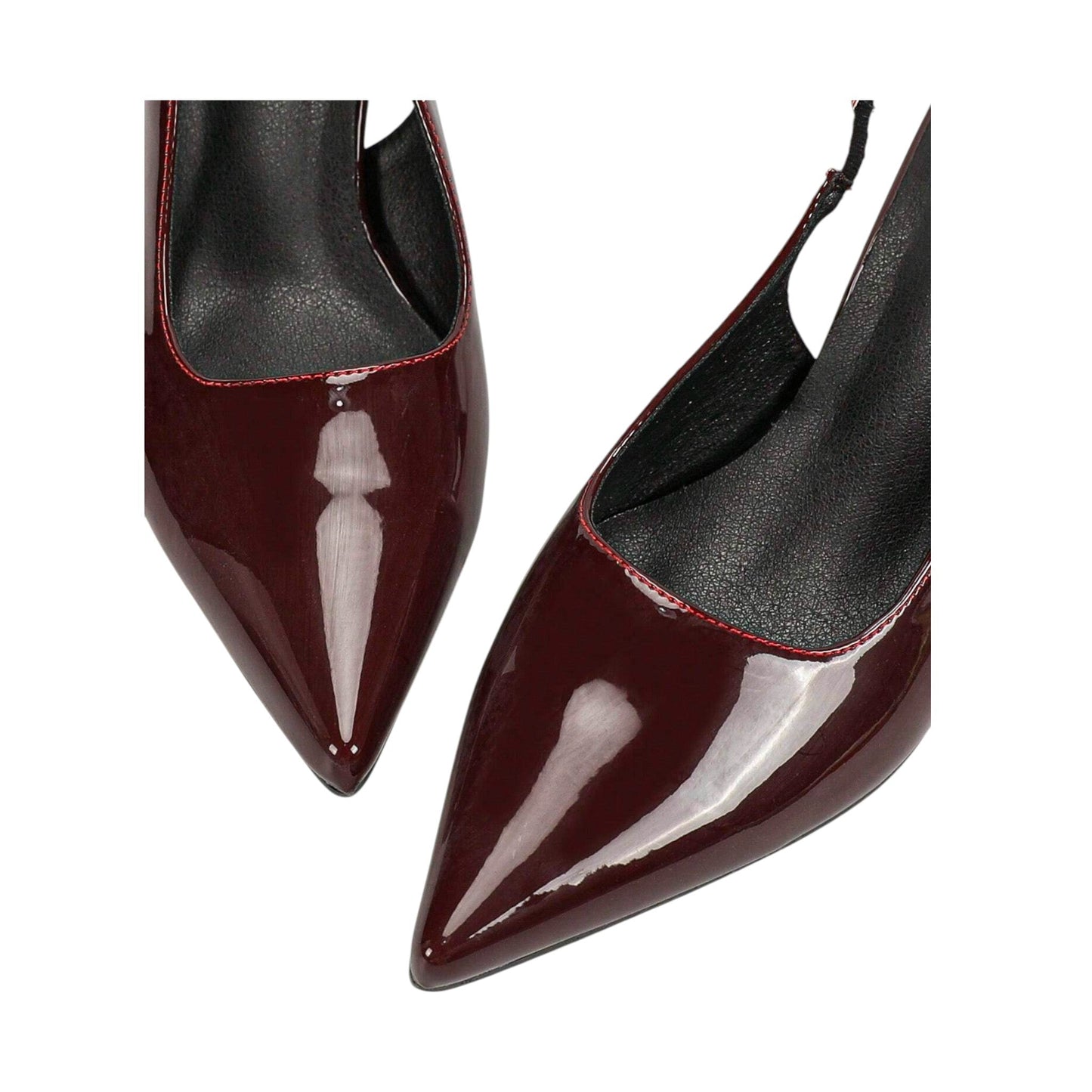 SHE bordó lakk slingback magas sarkú cipő