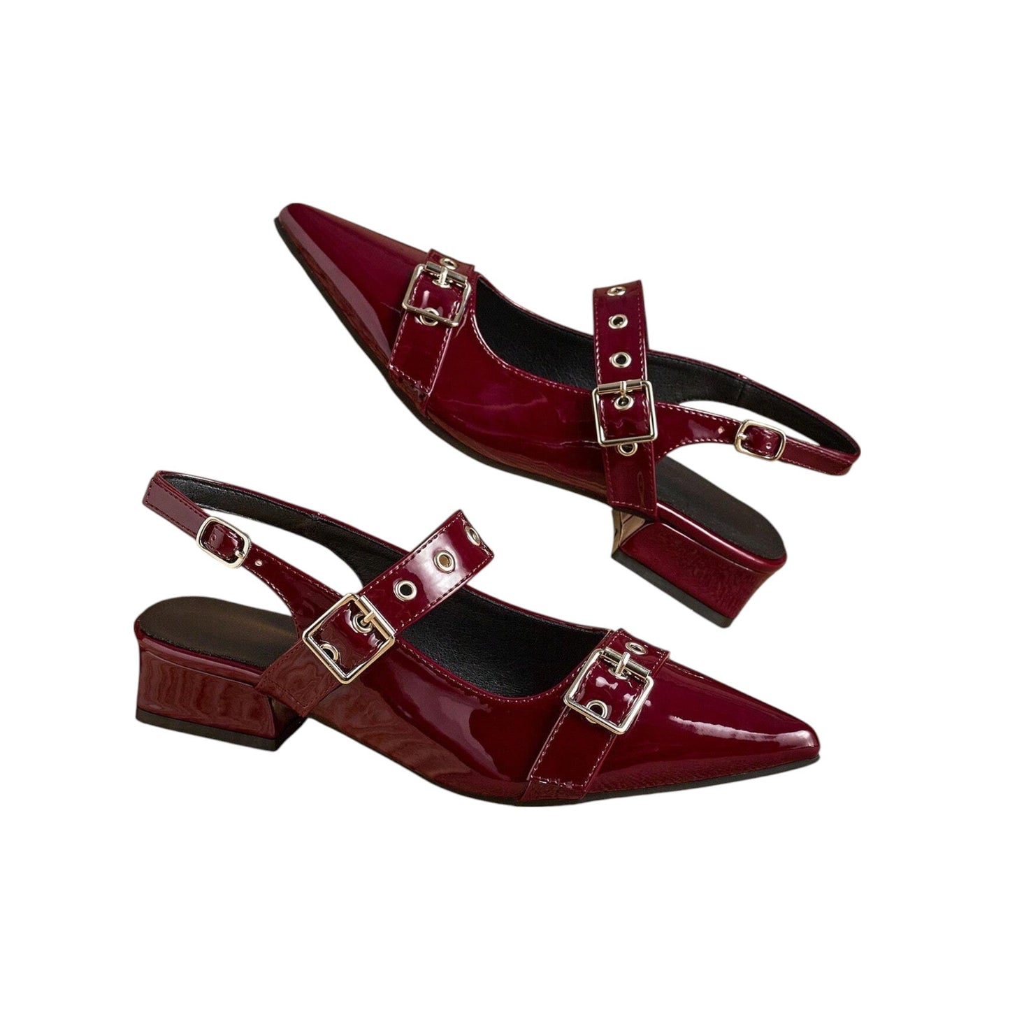 SHE bordó csatos slingback
