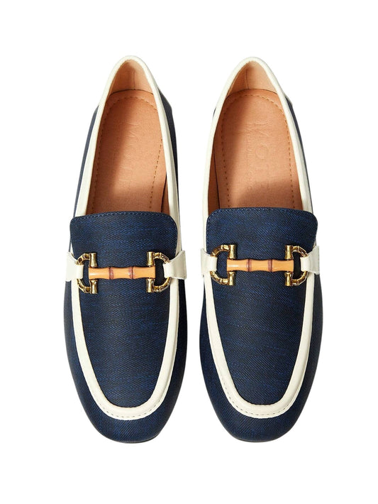 SHE sötétkék díszcsatos bebújós cipő