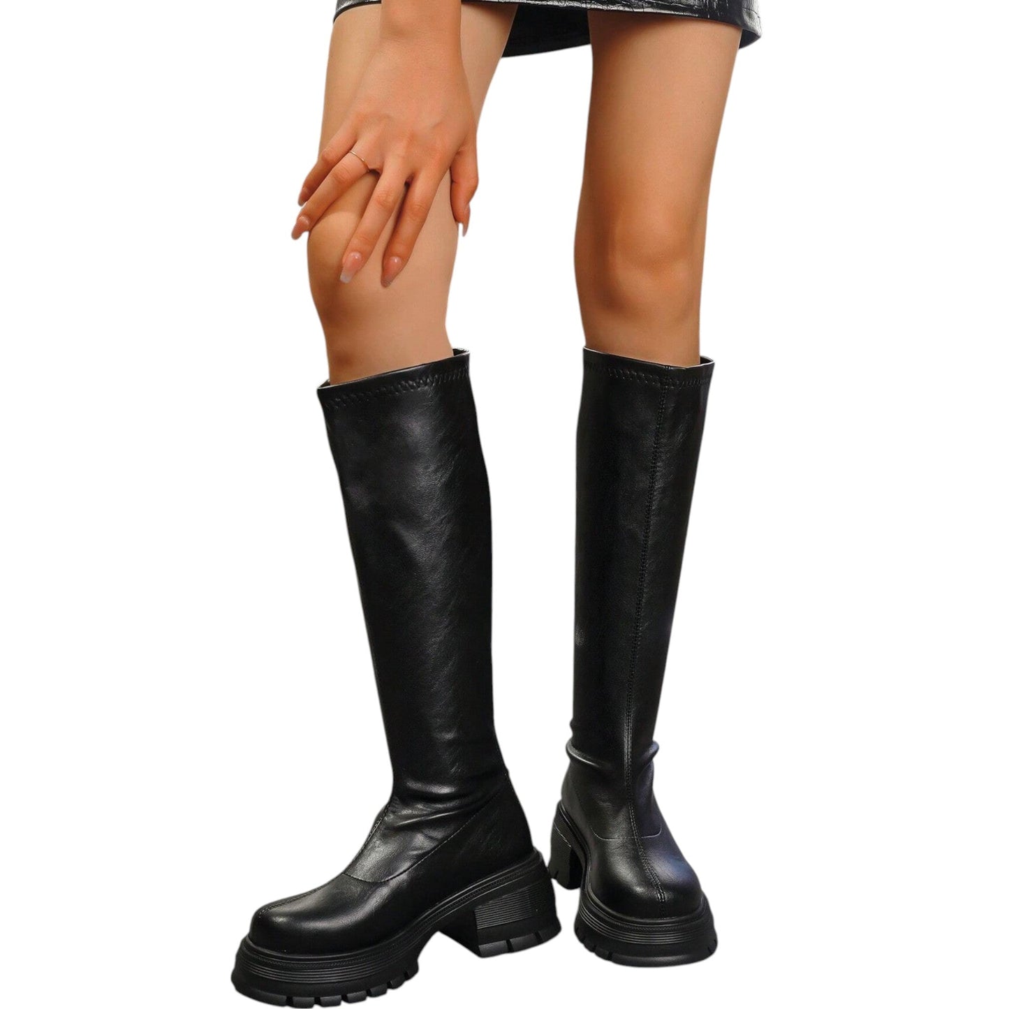 SHE fekete platform csizma