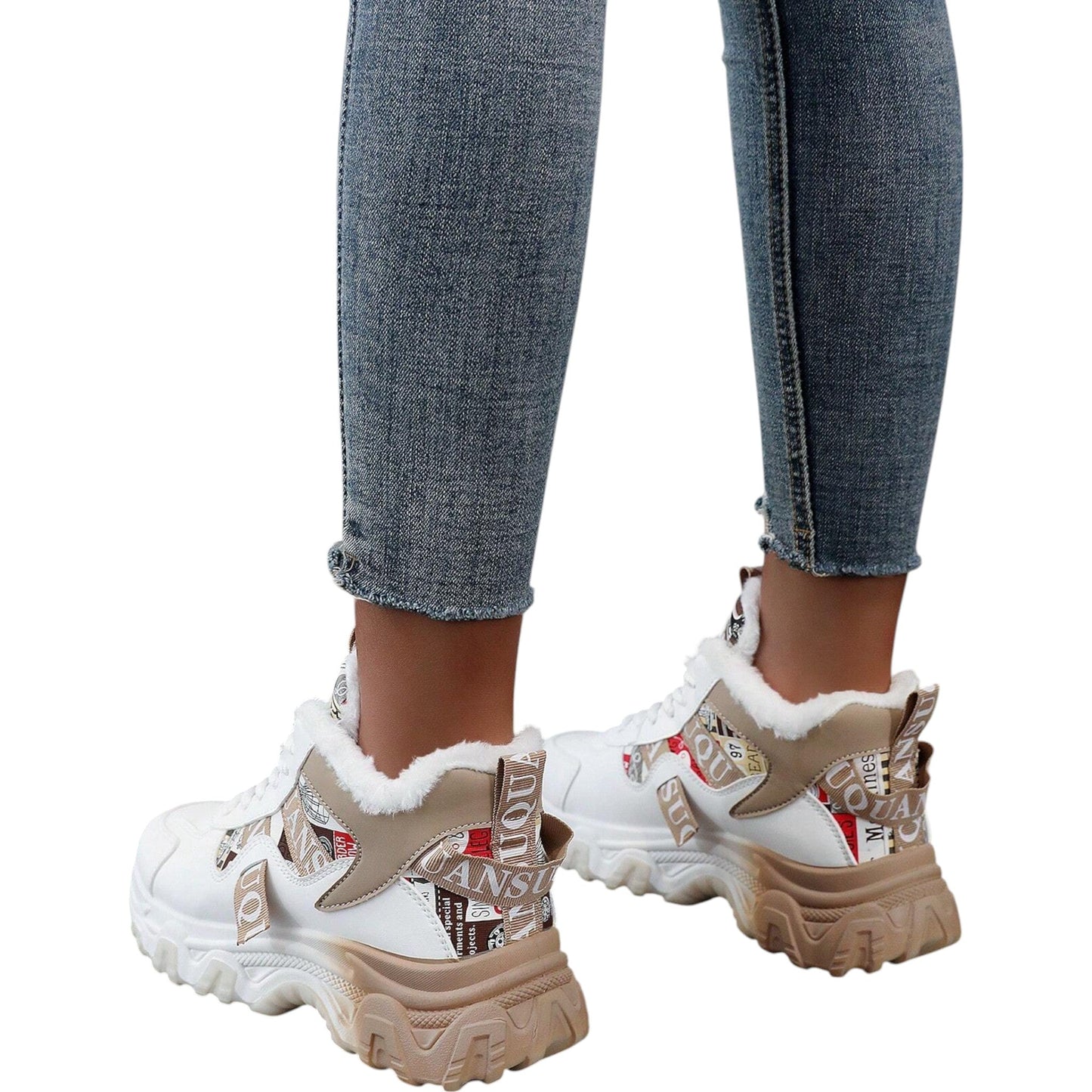 SHE fehér bélelt sportcipő