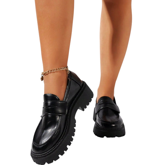 SHE fekete platform loafer
