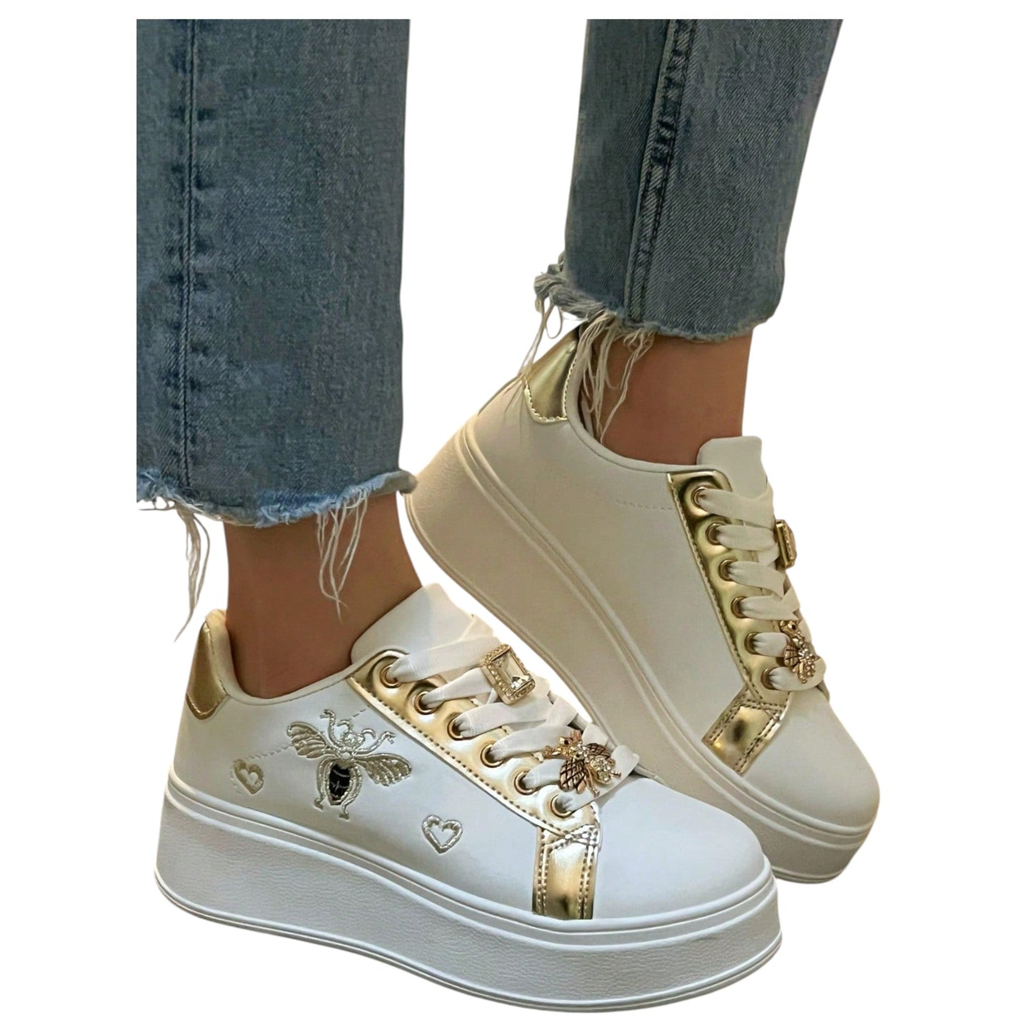 SHE fehér platform sneaker